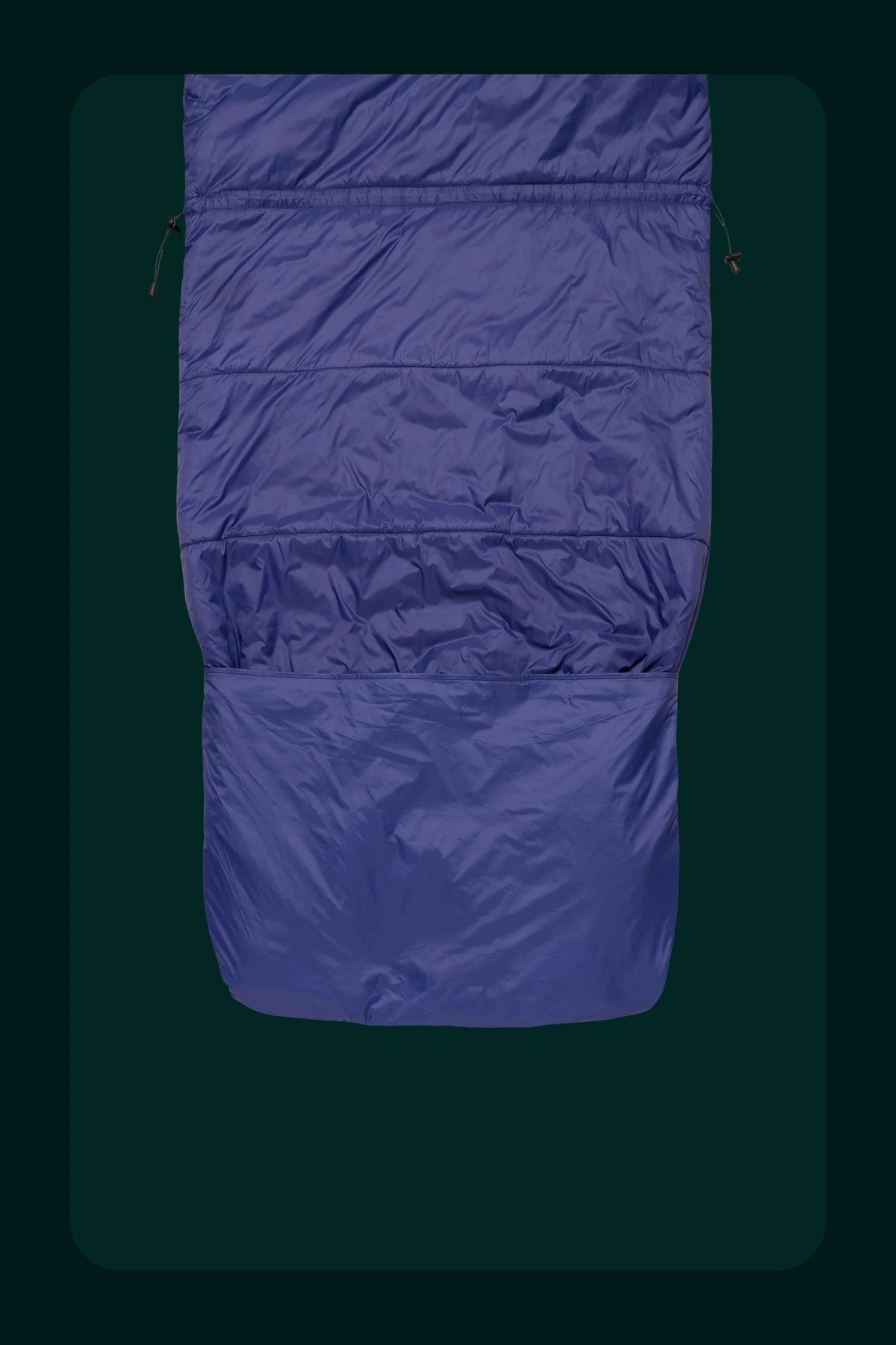 Nedre del av fjellblå Utekos Mikrofiber med strammesnor.