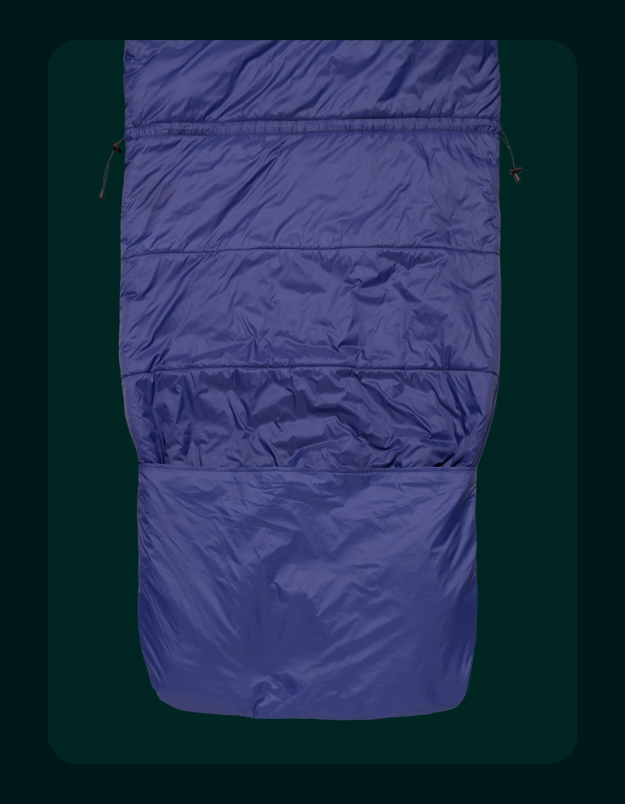 Nedre del av fjellblå Utekos Mikrofiber med strammesnor.