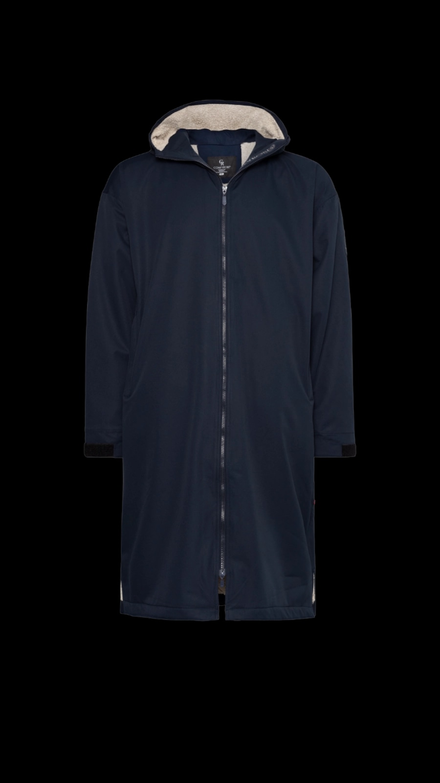 Marineblå Comfyrobe i stående format.