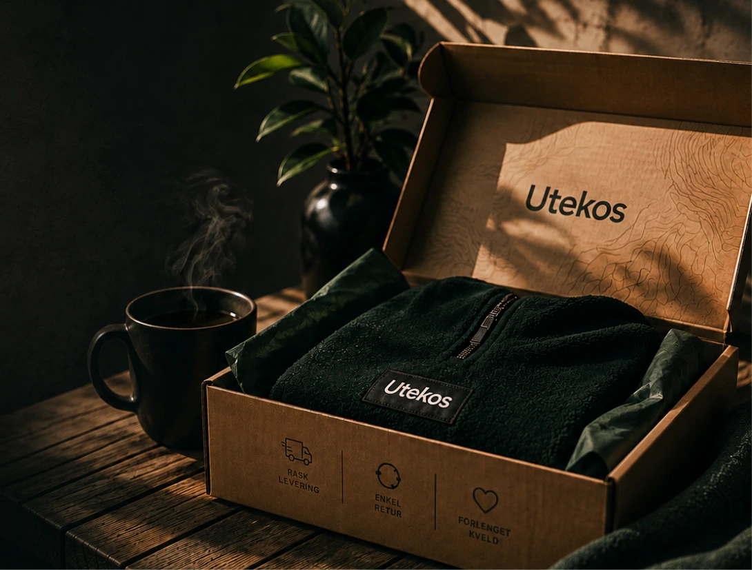 Utekos-eske med fleecejakke klar til sending