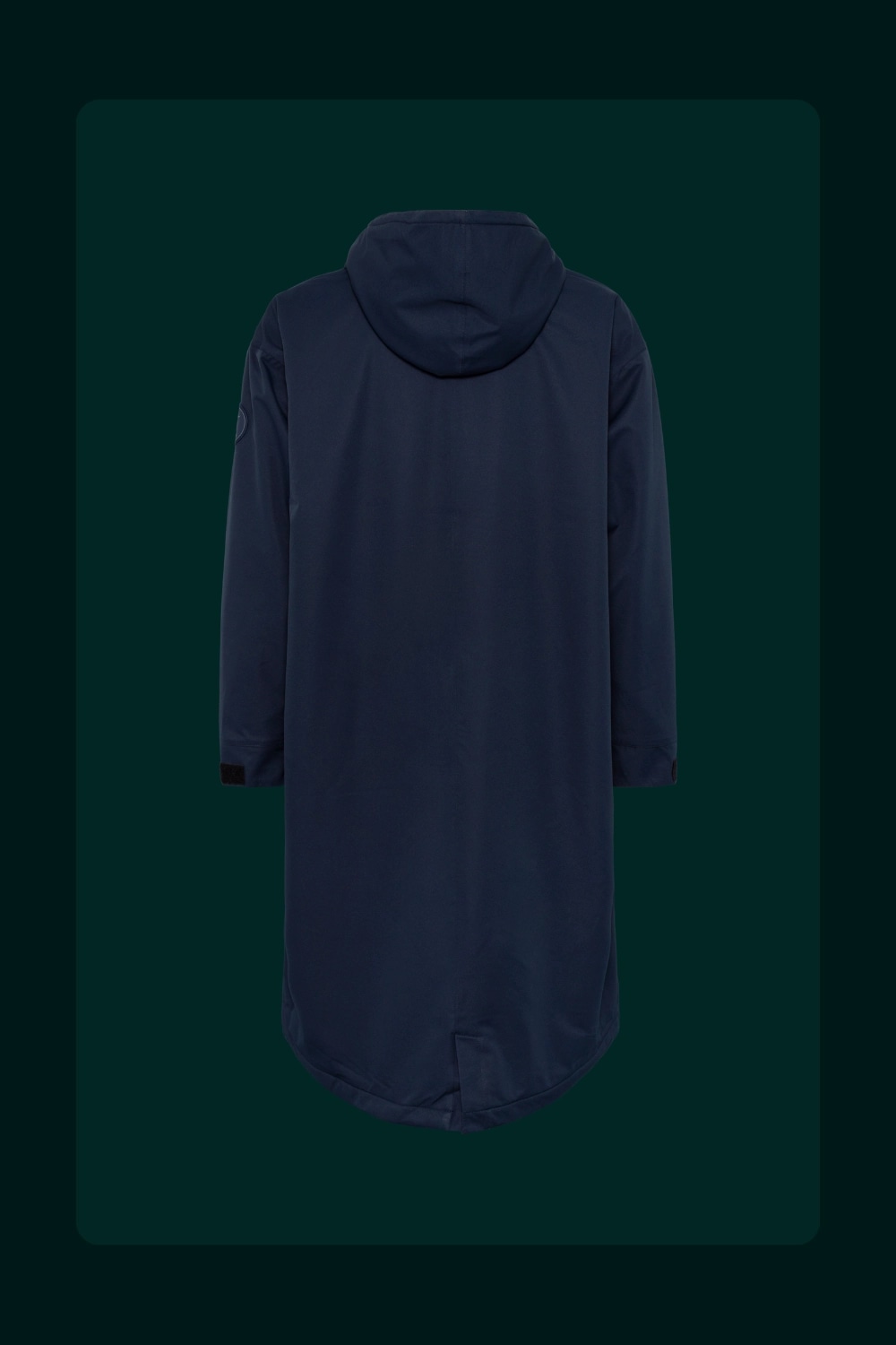 Marineblå Comfyrobe i full lengde bakfra.