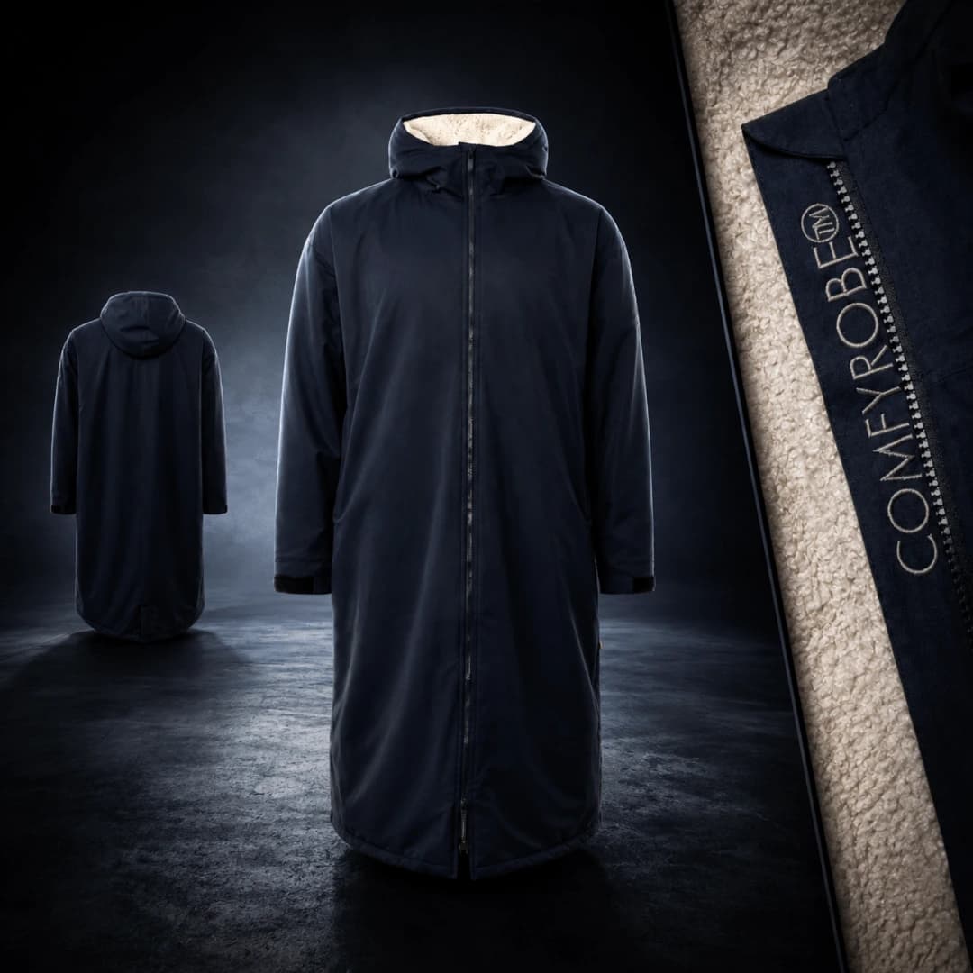 Comfyrobe™ XL forfra, bakfra og med SherpaCore™-detalj