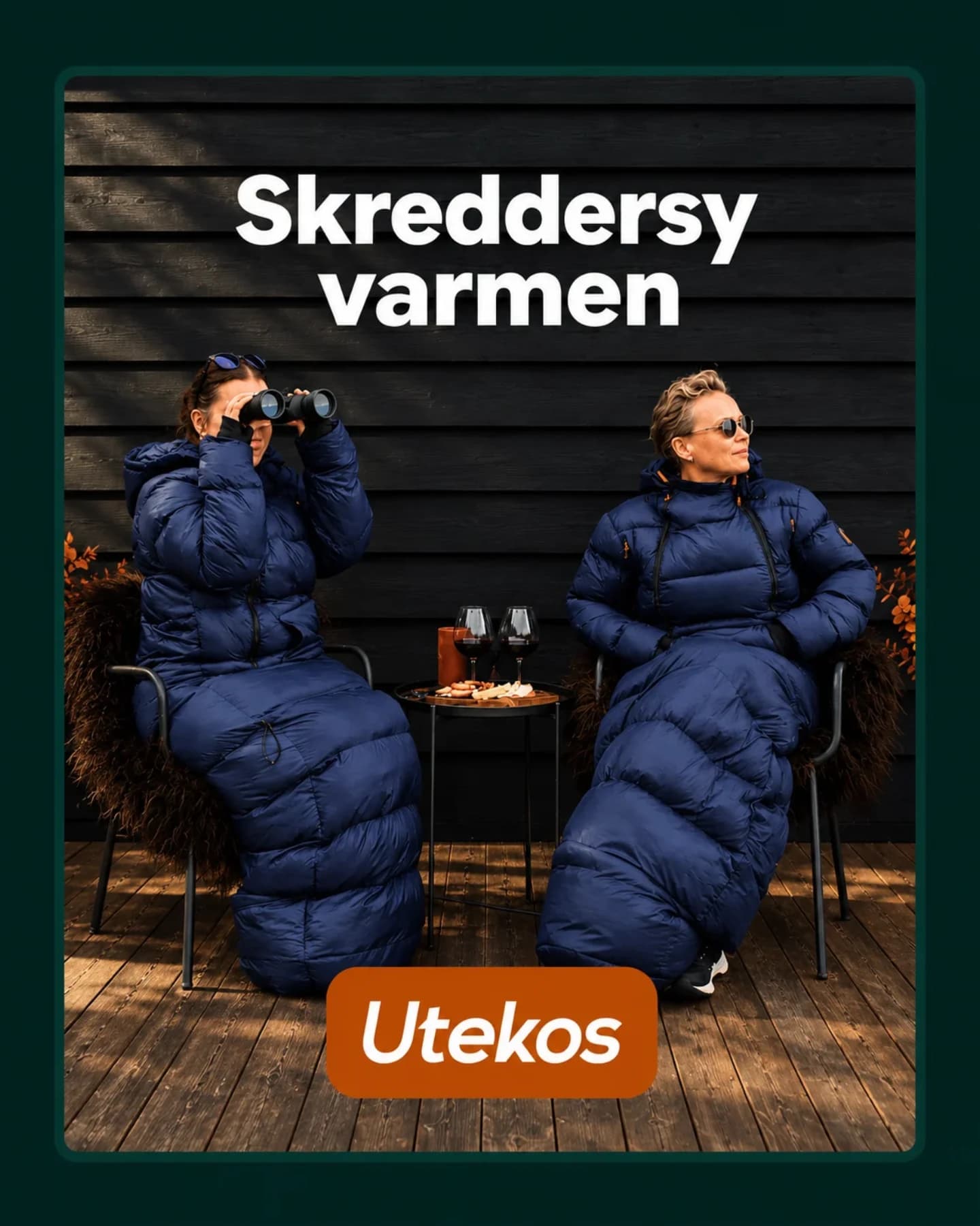To personer slapper av ute i Utekos TechDown™.