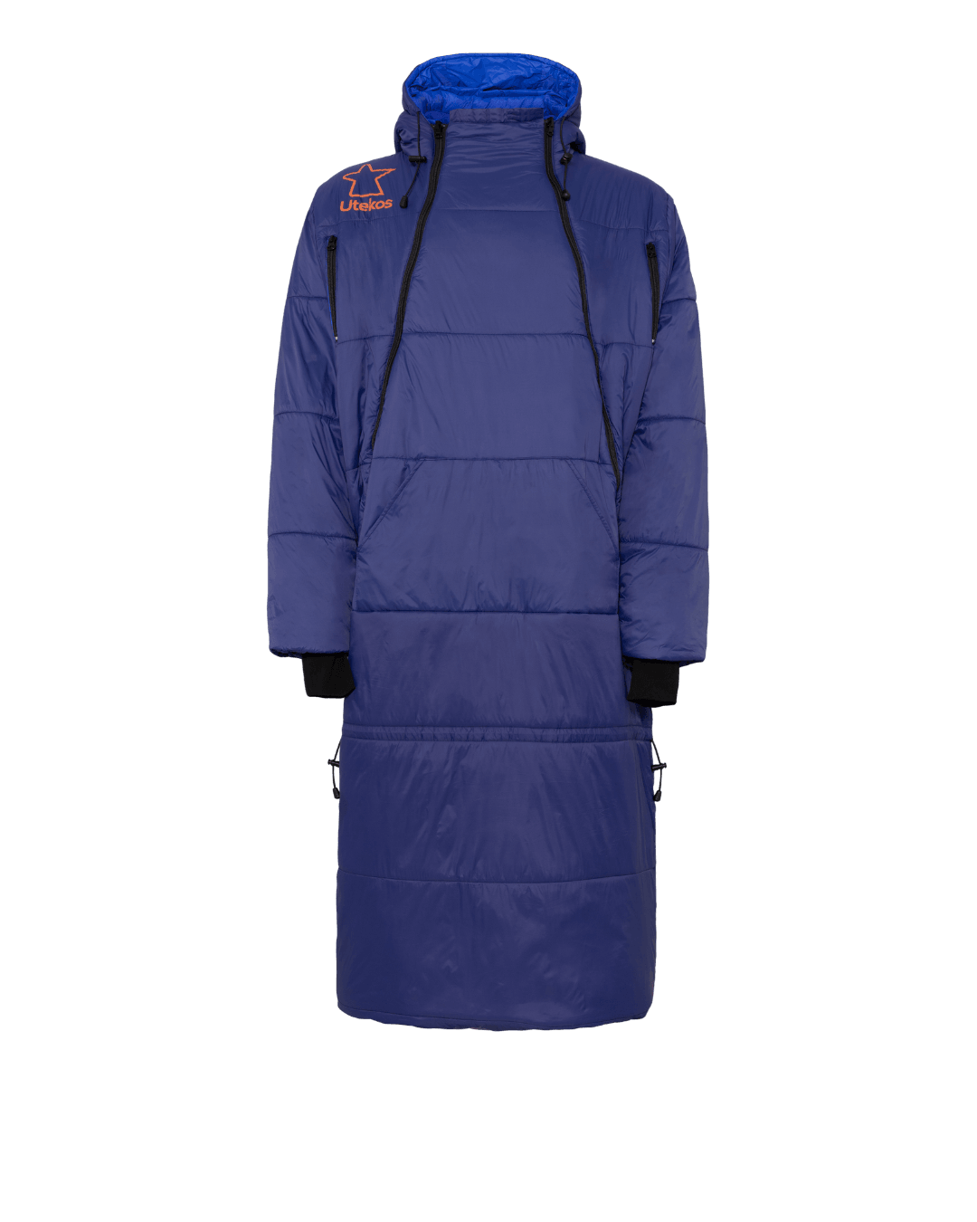 Utekos Mikrofiber Fjellblå Parkas forfra.
